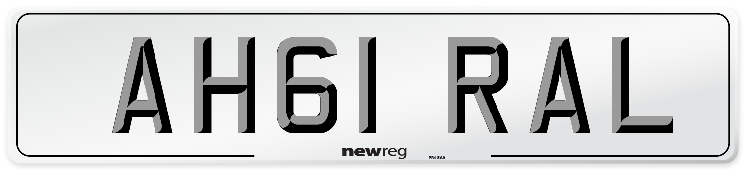 AH61 RAL Number Plate from New Reg